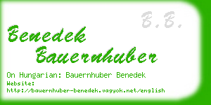 benedek bauernhuber business card